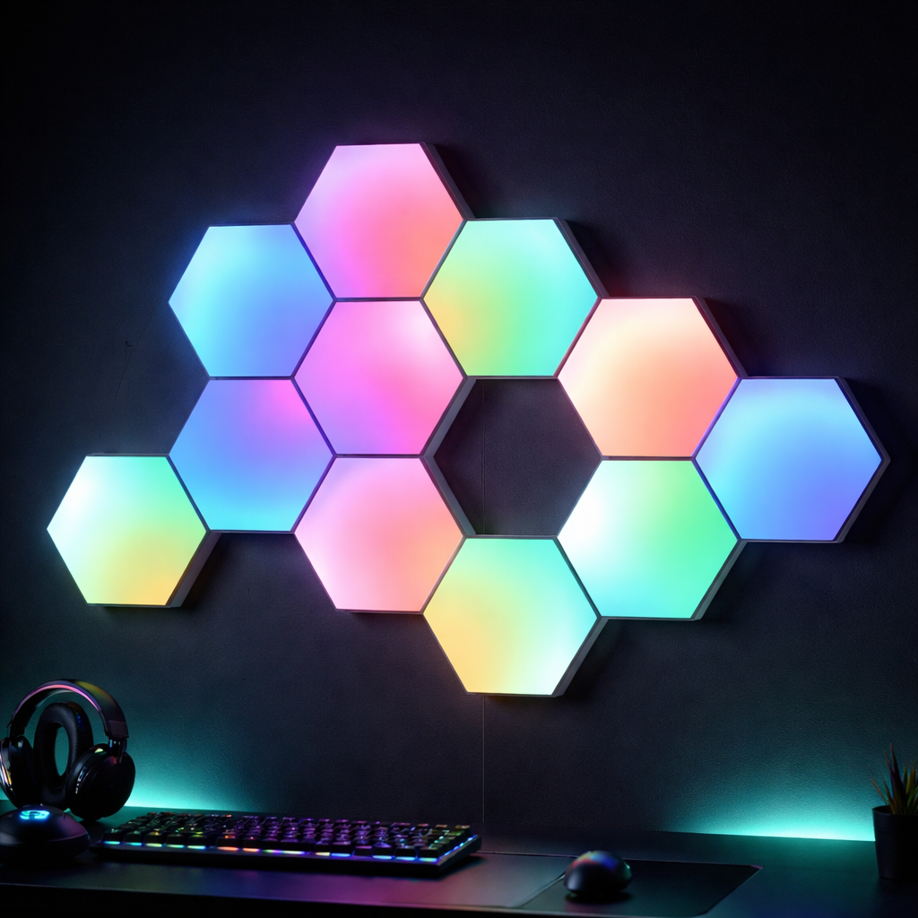 Panneaux lumineux hexagonaux Govee Glide Hexa Pro RGB pour setup gaming
