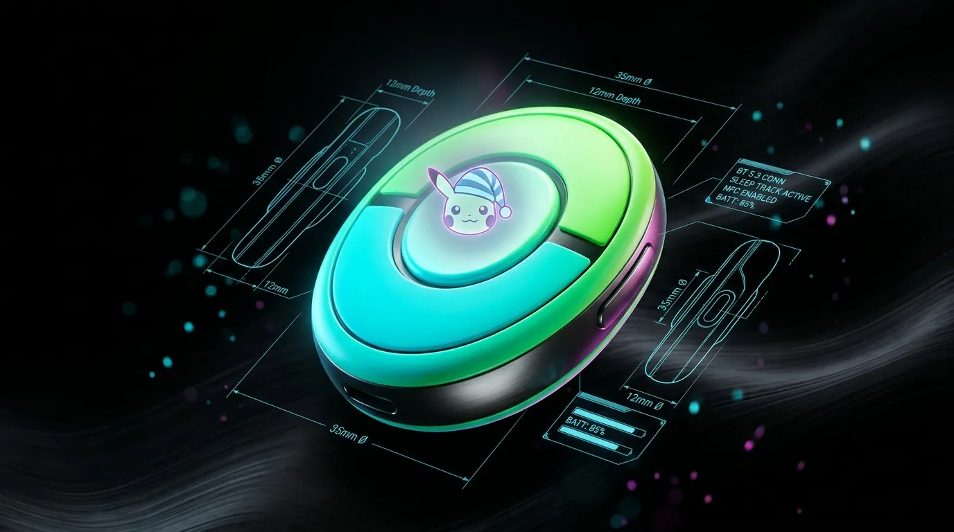 Dispositif holographique circulaire avec Pikachu au centre