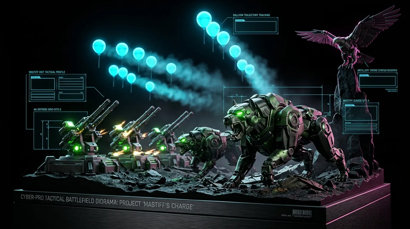 Robots militaires futuristes combattant drone ail&eacute; luminescent