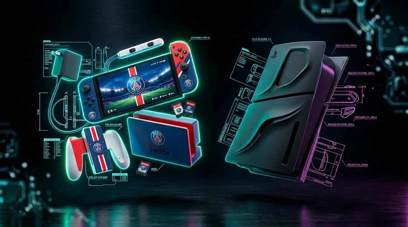 Console Nintendo Switch PSG avec accessoires et sp&eacute;cifications techniques d&eacute;taill&eacute;es