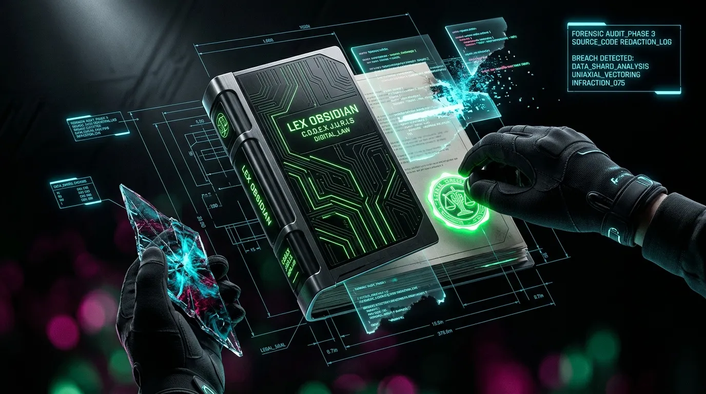 Mains gant&eacute;es analysant livre num&eacute;rique haute technologie avec donn&eacute;es holographiques